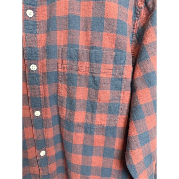 American Eagle Super Soft Blue Coral Check Long Sleeve Shirt Men's Size XXL - Picture 4 of 14